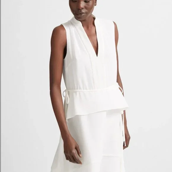 club monaco white dress Women's White Belted Mini Dress